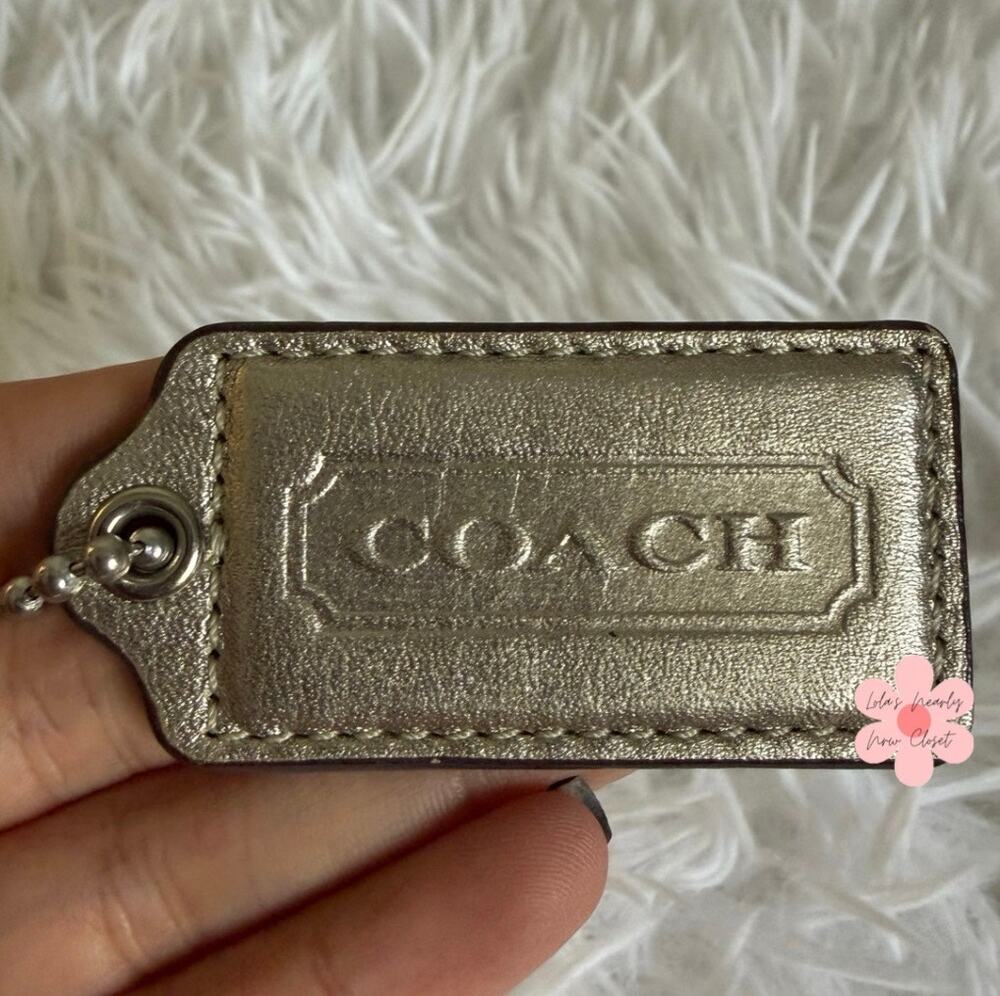 2"  COACH Silver Fob Bag Charm Hang tag Hangtag